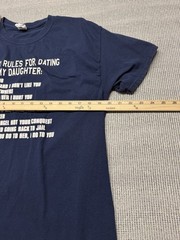 Top 10 Rules For Dating My Daughter T-Shirt Mens Large Blue Graphic Tee Gildan H
