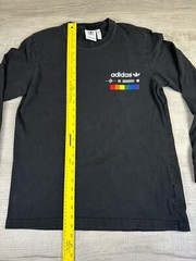 Adidas Long Sleeve Shirt Black Rainbow Graphic Logo Chest 39” Length 27” Mens M