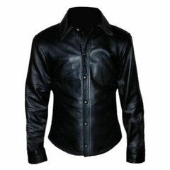 ELEGANT New Men’s Black Shirt 100% Real Lambskin Causal Slim Fit Shirt