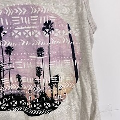 Hm Mens Muscle Tank Top T-Shirt Size S Grey Graphic Print Sleevless Tee