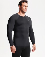 NELEUS Men’s 3 Pack Compression Shirt Athletic Running Shirts,5029,Black/Grey…
