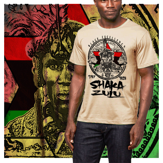 African King Shaka Zulu Warrior T-Shirt Marcus Garvey Melanin Pride Africa Roots