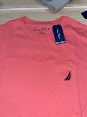Nautica Mens Solid Crewneck T-Shirt Teaberry Short Sleeve Size XL