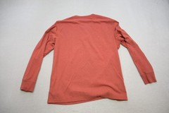 UntuckIt Henley Tee Shirt Red Cotton Poly Blend Long Sleeve Mens Size Large