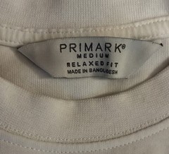 Primark Men’s M Relaxed Fit White Crew Neck Solid Short Sleeve T-Shirt
