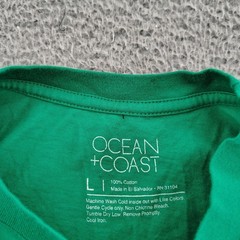Ocean + Coast Shirt Mens Large Green Graphic Tee USA Nature Beach Outdoor
