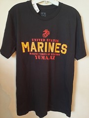 US Marines T-Shirt MED USMC Air Station Yuma, AZ Black New w/tags Made in USA