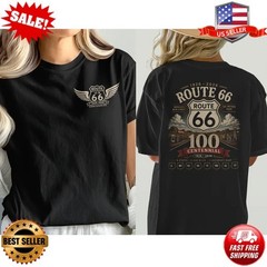 Route 66 Centennial Front and Back T-Shirt, Vintage America T-Shirt – UP to 5XL