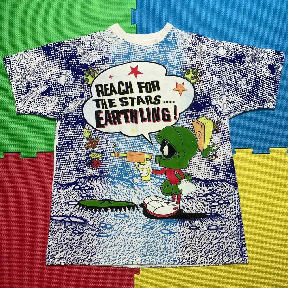 Vintage 1993 Marvin The Martian t-shirt single stitch all over print Warner Bros