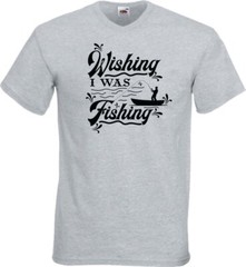 Fishing Wishing I Was Fishing Humour Novelty T Shirt Various Colours And Sizes