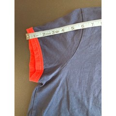 Evereve Ever Ringer Tee Shirt Navy Red Short Sleeve Casual Classic Medium