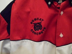 BobCat Concrete Fishing Y2K Speed 2 side button Down Shirt Vintage USA LRG JOHN