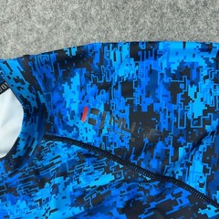 Huge Sports Rash Guard Mens XL Blue Digital Camo Long Sleeve Compression