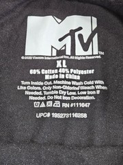 MTV Music Television Long Sleeve T-Shirt Mens XL Black Globe Logo Graphic Shirt