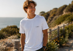 Sun Bicycle Soda Casual Man T-Shirt 100% Organic Cotton Minimal Style Summer