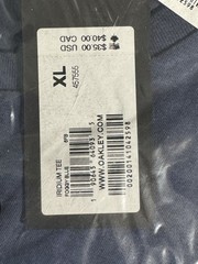 NEW Oakley Discovers Iridium Short Sleeve Tee Shirt Blue Mens XL Custom Fit NWT