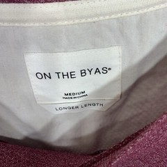 ON THE BYAS T Shirt, Medium Longer Length, Burgundy Cotton Blend, NWOT