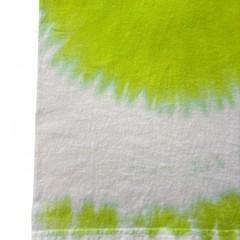 Gildan Light Cotton Tie-Dye T-Shirt Size M Neon Lime Green Spiral