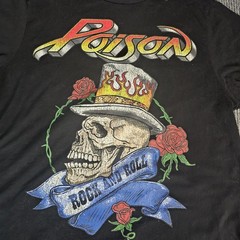Poison Skull Top Hat Shirt Mens 2XL Black Rock And Roll Graphic Band Tee Rock