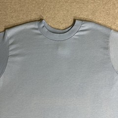 Vintage 60’s/70’s Plain Baby Blue 50/50 Cotton Poly Blend T-Shirt XL Blank