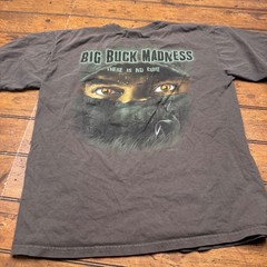 Buck Wear Big Buck Madness Graphic T-Shirt Brown Mens Large Hunting Deer 2005