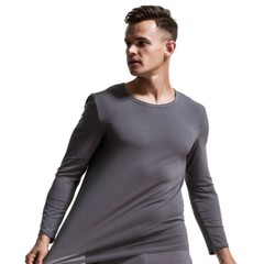 Men’s O-neck Undershirts Long Sleeve T-shirts Casual Solid Top Homewear Thin