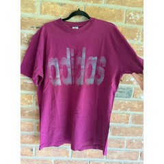 Vintage Adidas Originals Single Stitch USA Made Trefoil Tee Large Burgundy