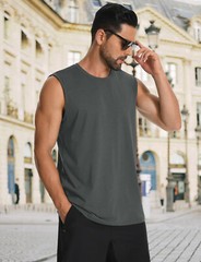 Mens Tank Tops UPF 50+ Sleeveless Shirt Casual Gym Workout Shirts Muscle T-Shirt