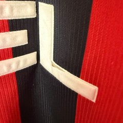 Vintage 90s AC Milan Italy Adidas Soccer Football Jersey Black Red Striped Large