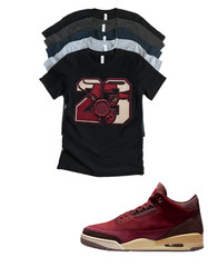 Custom Shirt to match Premio Streetwear Bin Wax Tee Matching for Jordan 3 Bin 23
