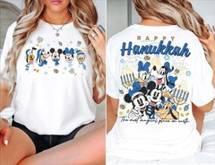 Mickey and Friends Happy Hanukkah Disneyland Family Christmas Unisex Tee 82901