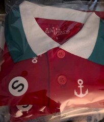 Men’s Short Sleeve Shirt Red With Nautical Theme Cotton-Blend NEW