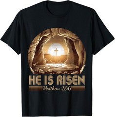Easter Day Christian He Is Risen Jesus Empty Tomb Unisex T-Shirt