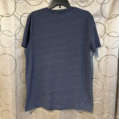 Lucky Brand Mens Large T Shirt Blue Graphic Tee Clover Try Lucky Jeans Distress