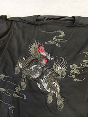 Fashion Dragon Trend Shirt Men’s Medium Embroidery Lined Short Sleeve Luxury