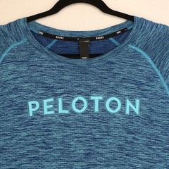 RHONE PELOTON Men’s T-Shirt Size XL Polyamide Blue Crew Neck Short Sleeve