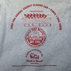 Vintage Classic Reflections Car Show Shirt Mens Large Charity Event 2009 Cars