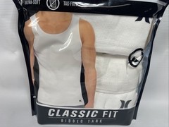 Hurley ~ Men’s 3-Pack Ribbed Tank Cotton Blend Tag Free White ~ S(36”)