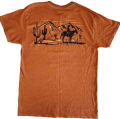 Western Ranch Cattle Horse Cowboy Desert Novelty Tee Shirt Mens Small NWT