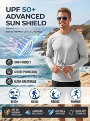 6 Pack Men’s Quick Dry Long Sleeve Shirts UPF 50+ UV Sun Protection SPF Moist…
