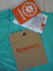 Simms Fishing L/S Tech Shirt Sun Top Tee, NWT – Men’s XL – Gulf Blue, UPF 30+