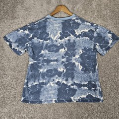 Vtg No Boundaries Shirt Mens Large Blue T-Shirt Tie Dye Distressed Made In USA