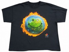 Used Travis Scott Cactus Jack x PlayStation Earth Graphic T-Shirt XXL Black