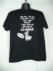 I Only Love my Bed and My Llama T-Shirt Shirt Size L Black Large USA Seller