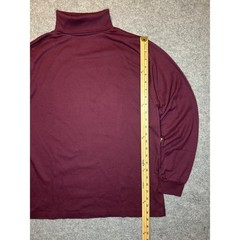 Eddie Bauer Vintage Turtleneck Shirt Large Burgundy Made in USA Cotton Blend