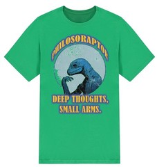 Funny Vintage Philosoraptor Dinosaur T-Shirt – 6 Colours – Ring Spun soft Cotton