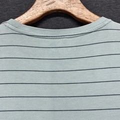 Free Fly T-Shirt Mens XL Stripe Pocket Short Sleeve Bamboo Sage Green Crewneck