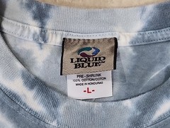 Vintage 2003 Liquid Blue Great Wolf Lodge Wolf Print Blue Tye Dye T-Shirt L