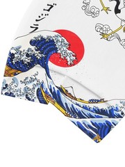 Niepce Men’s Crane and Waves Graphic Tee Japanese Streetwear T-Shirt
