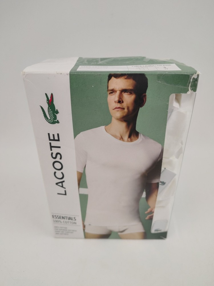 Lacoste Men’s Cotton Slim Fit Crew Neck T-Shirts (3 Pack) New